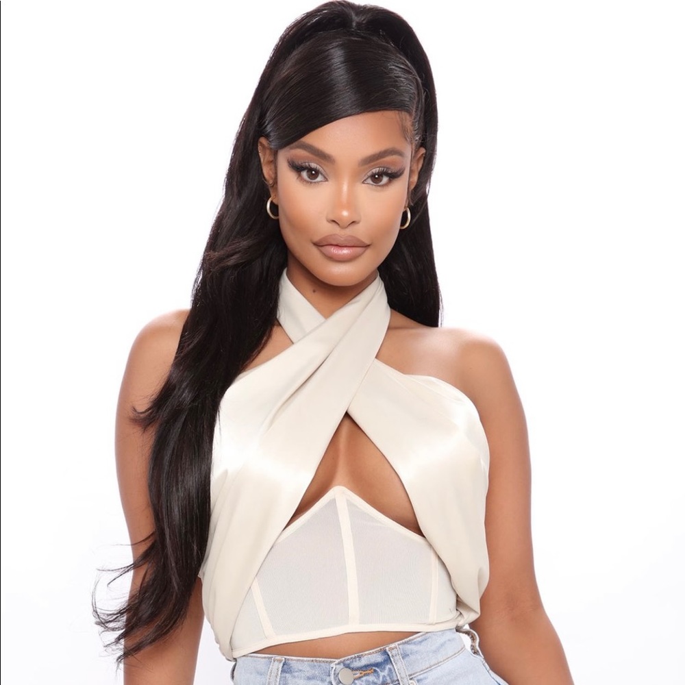 Sleekin’ Out Satin Corset Top - Champagne